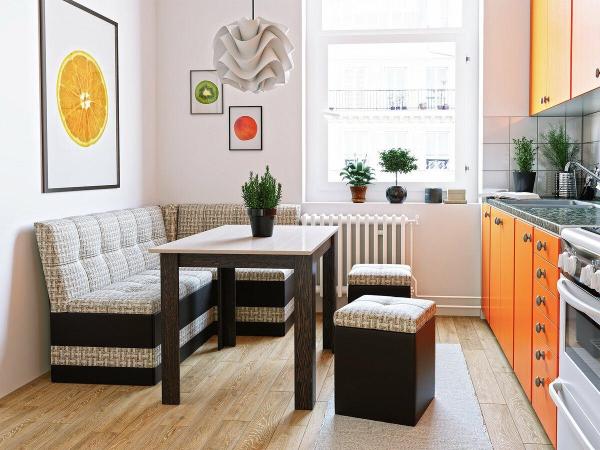 Кутовий диван на кухню: плюси і мінуси меблевих конструкцій